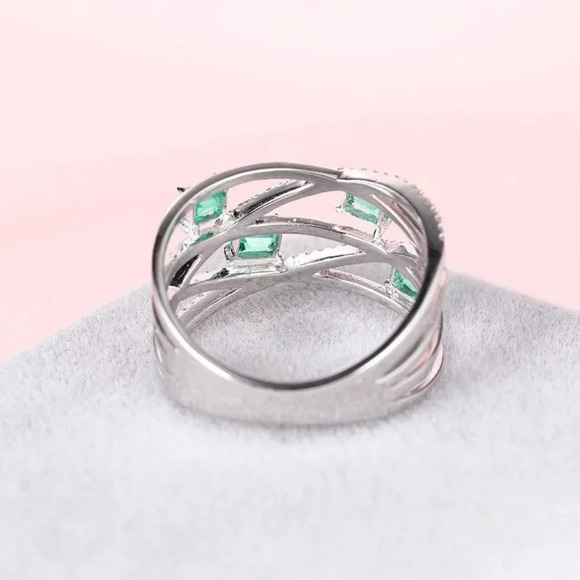 🎊Fashion Cross Multi Layer Romantic Gems Zircon Rings for Women, EVGG1300 - Picture 5 of 6